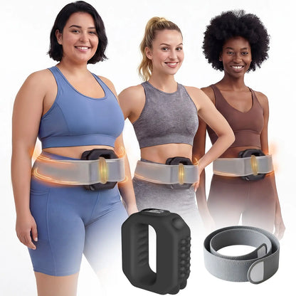 Fascia Ring Mini Muscle Recovery Device – Cordless Rechargeable, Adjustable Strap up to 55" Waist, Portable Massager for Waist & Back Relief