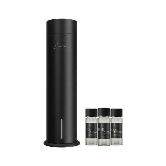 Tall Cold-Air Diffuser with Wi-Fi & Touch Controls – Rechargeable, Covers 1000 Sqft, Includes 3 Luxury Hotel-Inspired Fragrance Oils (20ml)