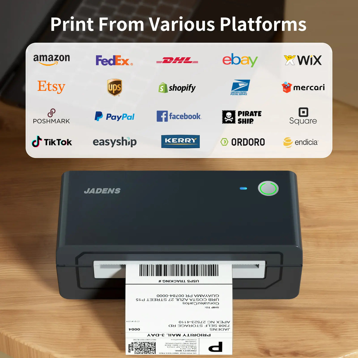 Portable Bluetooth Thermal Label Printer – Wireless & Inkless, Compatible with iOS, Android, Windows, Mac & Chromebook