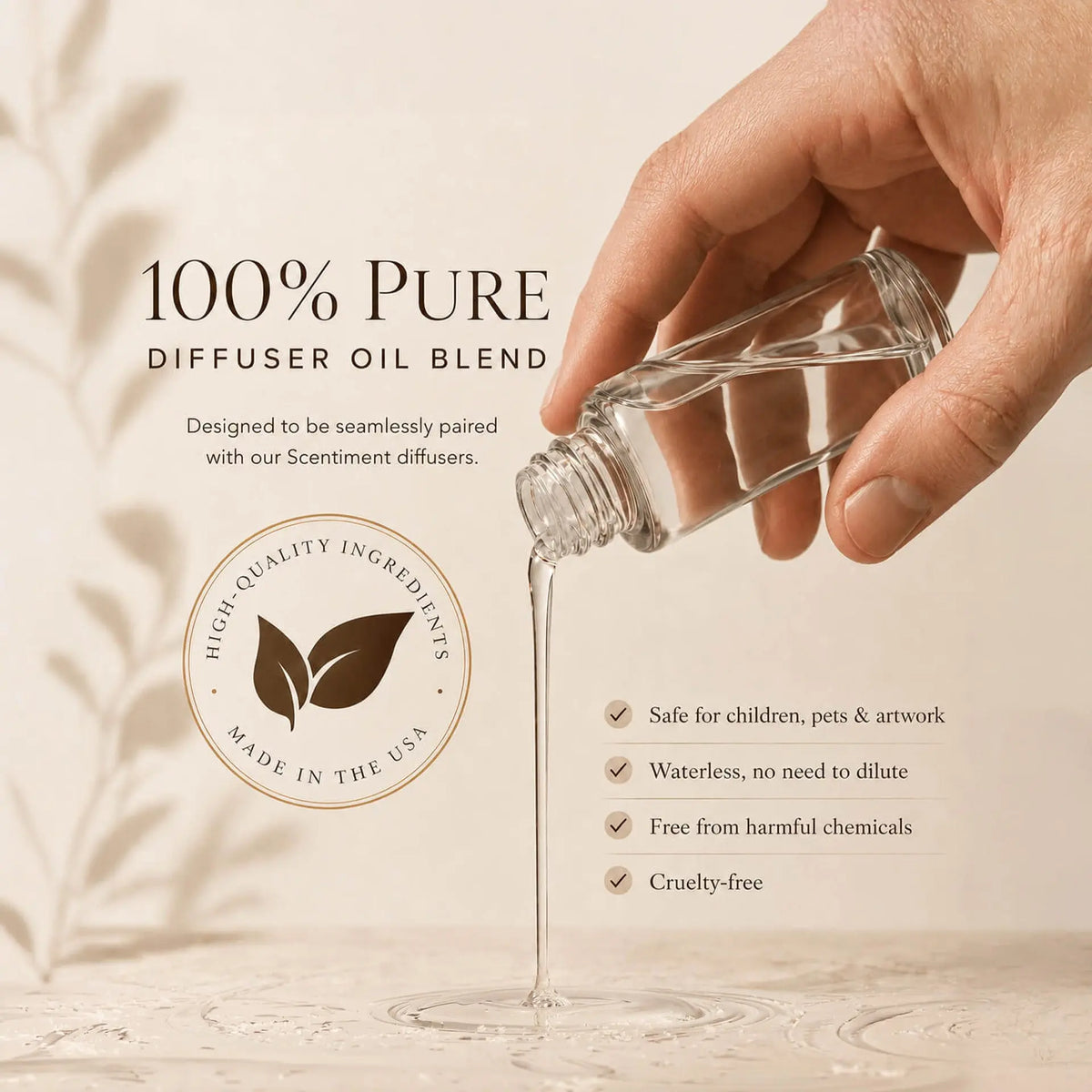 Tall Cold-Air Diffuser with Wi-Fi & Touch Controls – Rechargeable, Covers 1000 Sqft, Includes 3 Luxury Hotel-Inspired Fragrance Oils (20ml)