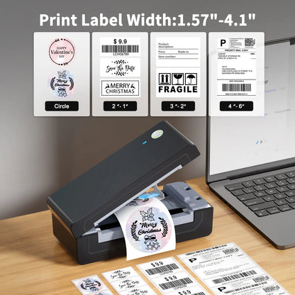 Portable Bluetooth Thermal Label Printer – Wireless & Inkless, Compatible with iOS, Android, Windows, Mac & Chromebook