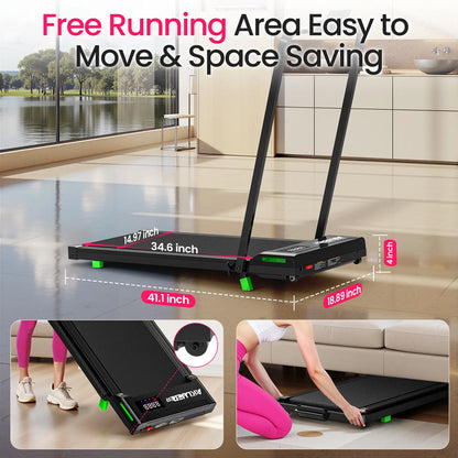 Under Desk Treadmill with 6% Incline & Adjustable Stepper – 2.5HP Brushless Motor, 330lbs Capacity, LED Display, Remote Control for Home & Office