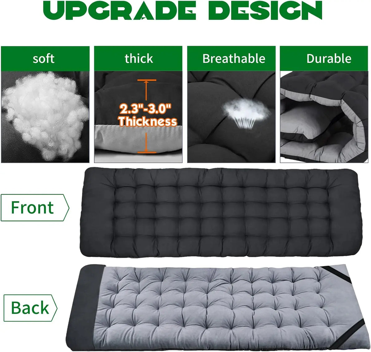 XXL Folding Camping Cot with Mattress, Bed Frame & Carry Bag – Heavy Duty Portable Bed for Outdoor, Travel & Indoor Use