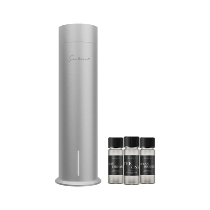 Tall Cold-Air Diffuser with Wi-Fi & Touch Controls – Rechargeable, Covers 1000 Sqft, Includes 3 Luxury Hotel-Inspired Fragrance Oils (20ml)