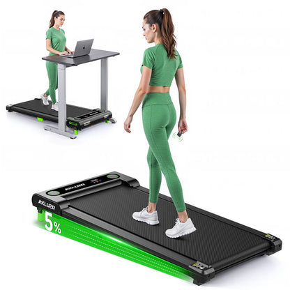 Under Desk Treadmill with 6% Incline & Adjustable Stepper – 2.5HP Brushless Motor, 330lbs Capacity, LED Display, Remote Control for Home & Office