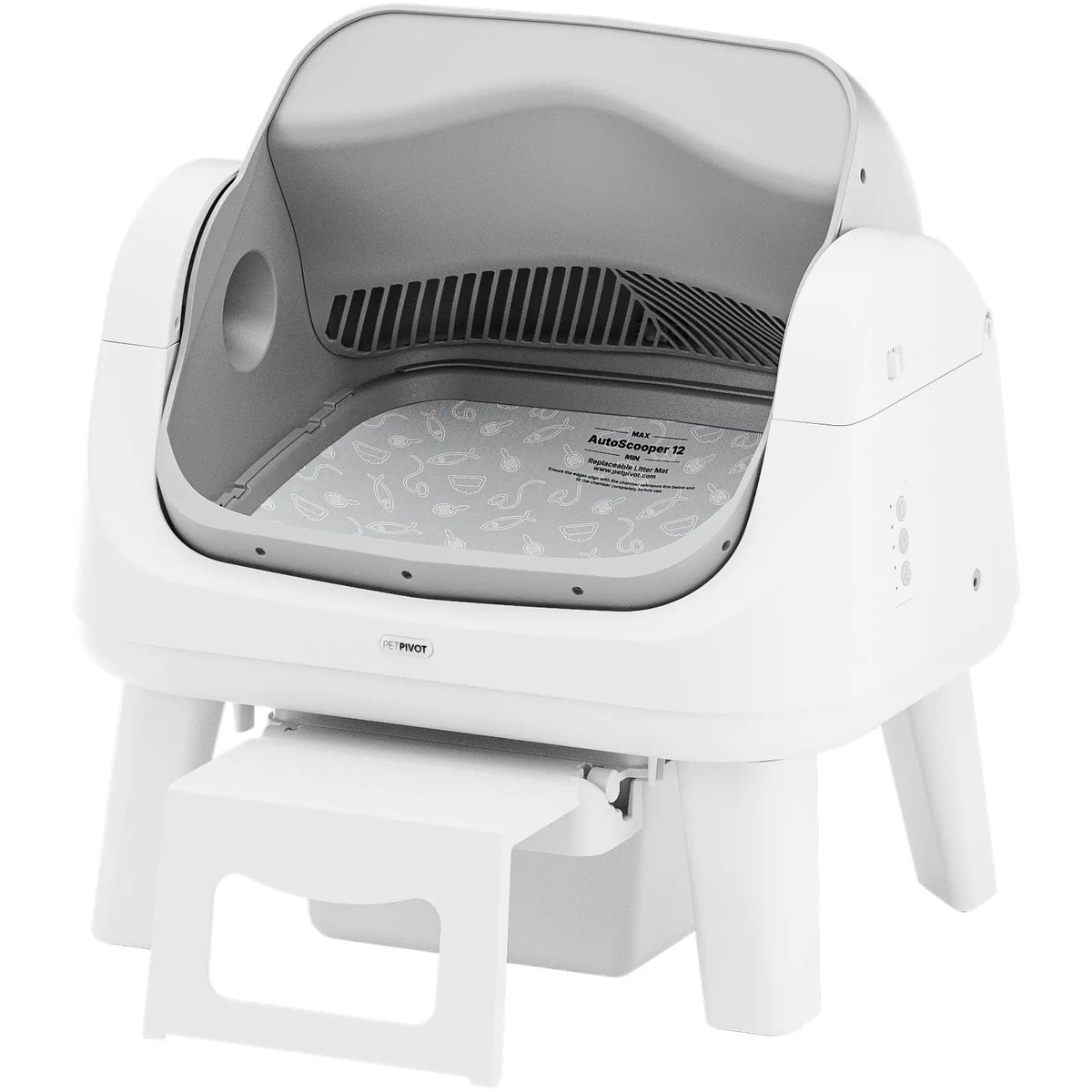 Open-Top Automatic Self-Cleaning Cat Litter Box – Easy-Entry Front Step, Triple Safety Protection, No App Required