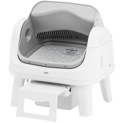 Open-Top Automatic Self-Cleaning Cat Litter Box – Easy-Entry Front Step, Triple Safety Protection, No App Required