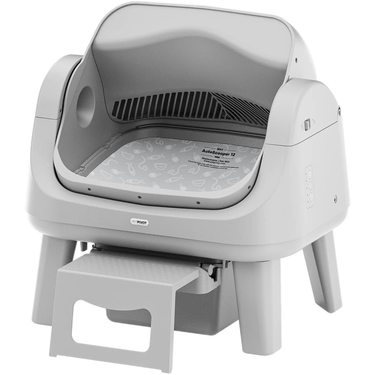 Open-Top Automatic Self-Cleaning Cat Litter Box – Easy-Entry Front Step, Triple Safety Protection, No App Required