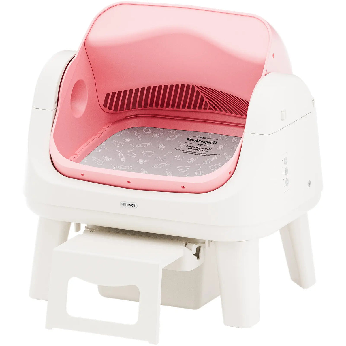 Open-Top Automatic Self-Cleaning Cat Litter Box – Easy-Entry Front Step, Triple Safety Protection, No App Required