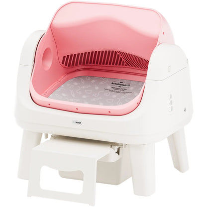 Open-Top Automatic Self-Cleaning Cat Litter Box – Easy-Entry Front Step, Triple Safety Protection, No App Required