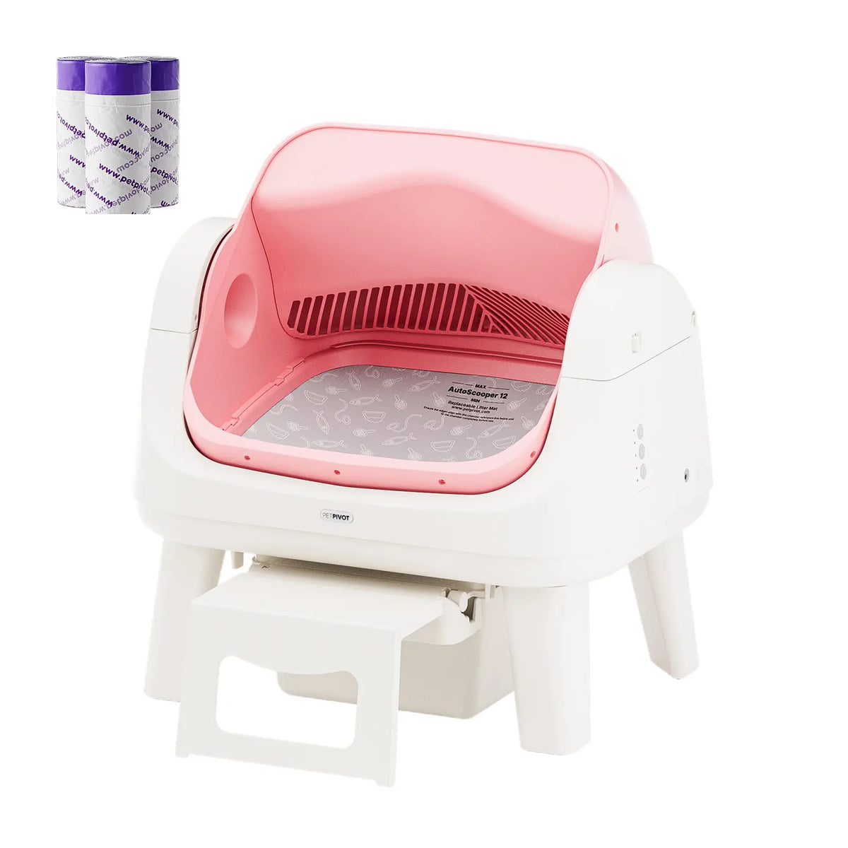 Open-Top Automatic Self-Cleaning Cat Litter Box – Easy-Entry Front Step, Triple Safety Protection, No App Required