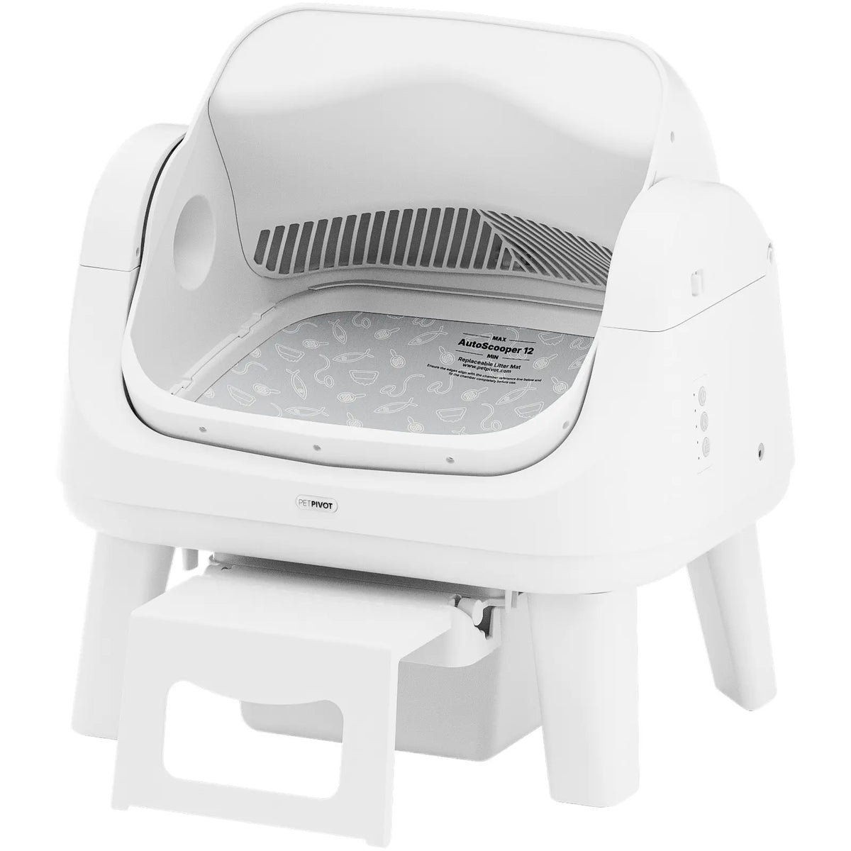 Open-Top Automatic Self-Cleaning Cat Litter Box – Easy-Entry Front Step, Triple Safety Protection, No App Required